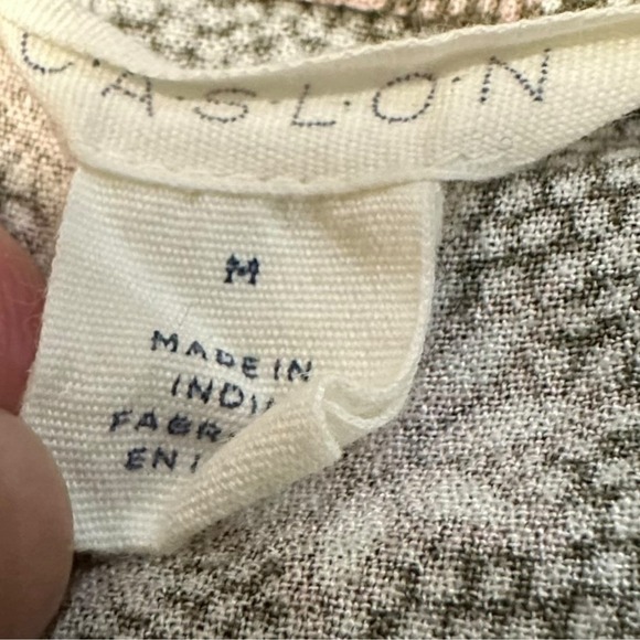 Caslon Women's Floral Print Midi Dress Size M Gray Pink Boho Peasant Style - Picture 11 of 13